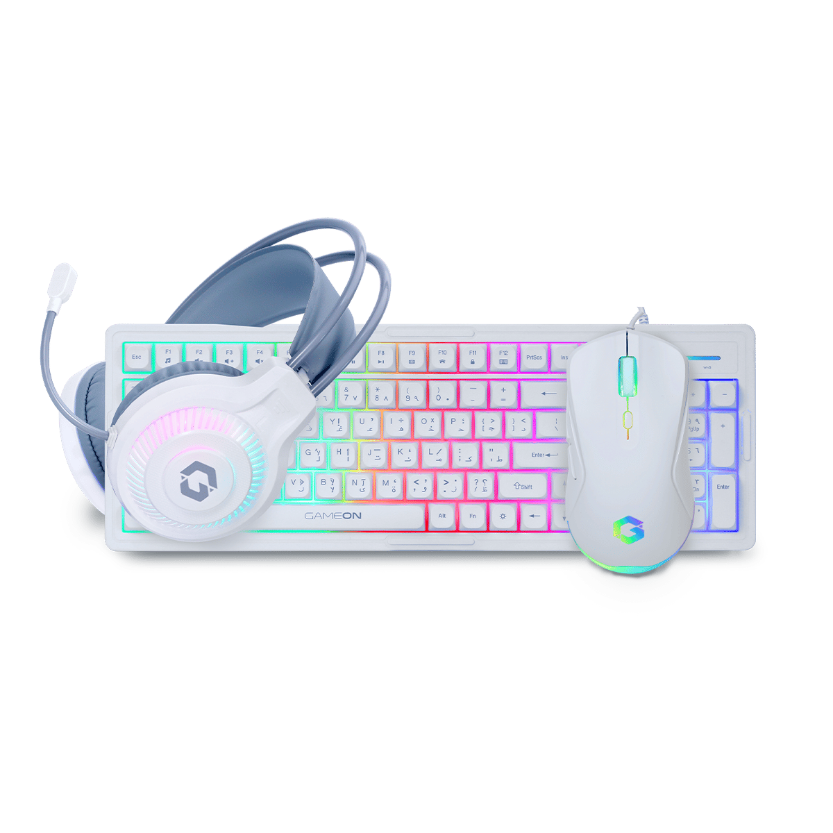 GAMEON GO-CYPHERW-XL All-In-One Bundle (Keyboard, Headset, Mouse & Mousepad) |White
