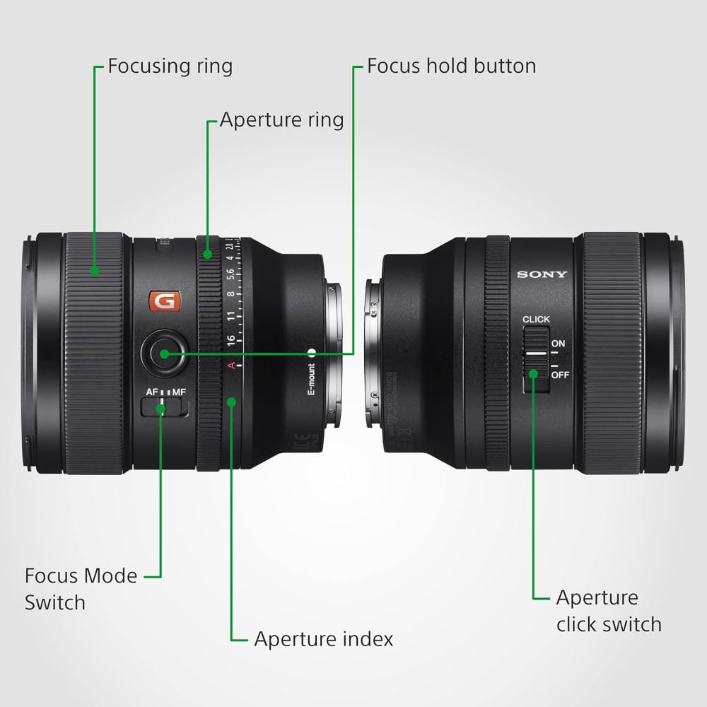 سوني FE 24mm | SEL24F14GM | F1.4 GM | عدسة برايم واسعة | مانت E فل فريم | أسود