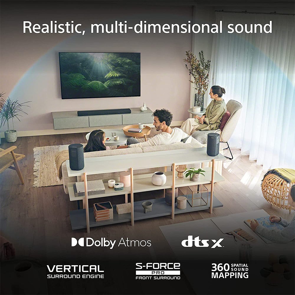 Sony HT-A3000 250W A Series 3.1 Channel 360 Spatial Sound Mapping Soundbar with SONY SA-RS8 Wireless Rear Speakers