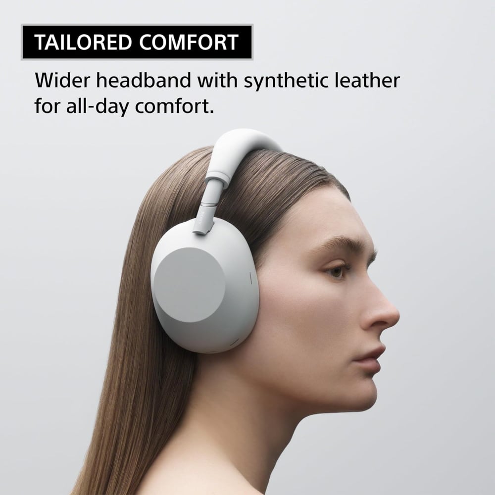 Sony WH-1000XM6 Wireless Over-Ear Headphones Active Noise Cancellation 30-Hour Battery Platinum Silver