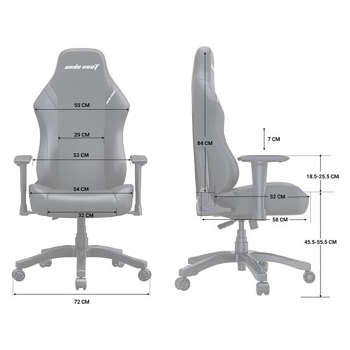  Andaseat Luna Ergonomic Reclining Gaming Chair Black/Red