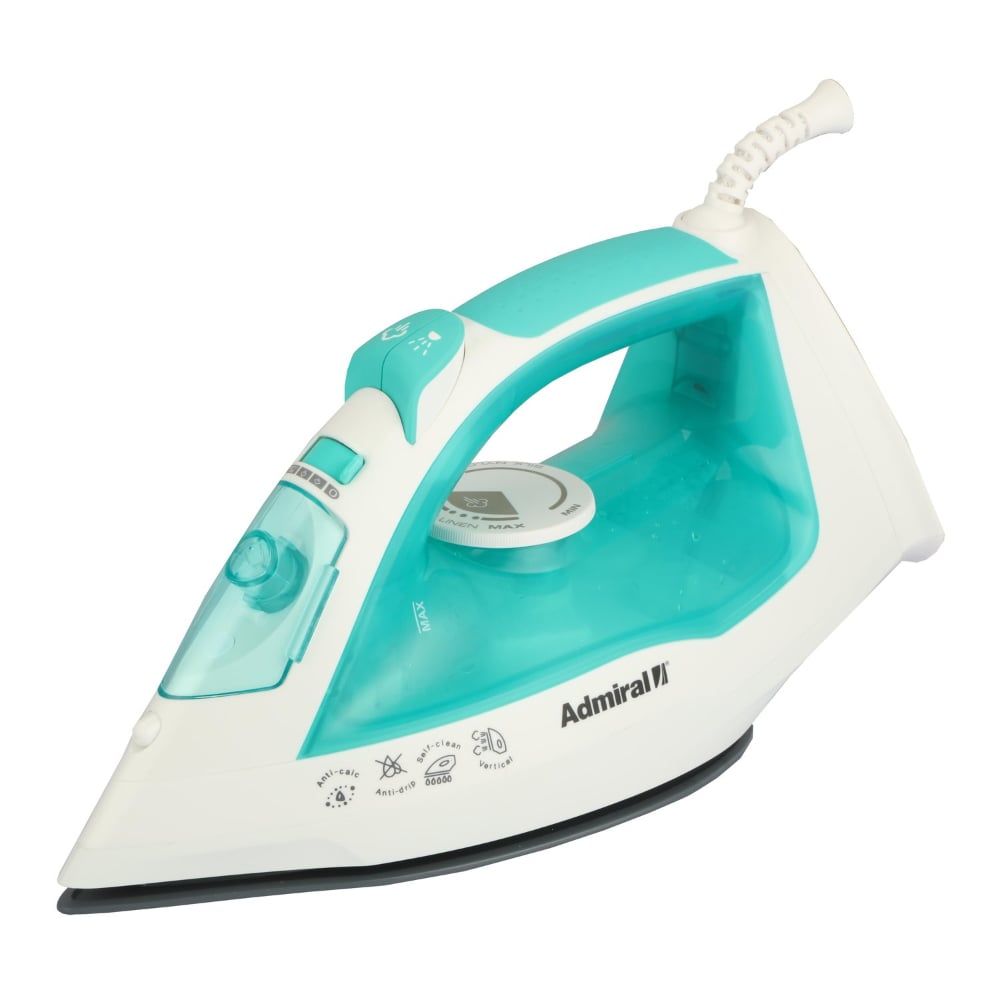 Admiral 2200W Ceramic Soleplate Auto Shut -Off Function 330Ml Blue/White