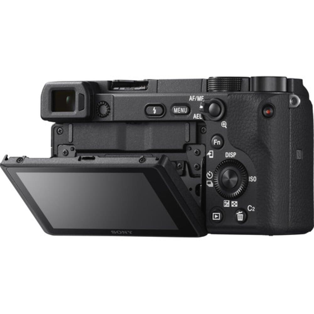 سوني Alpha a6400 | ILCE-6400K | كاميرا ميرورليس APS-C | 24.2 ميجابكسل | عدسة 16–50mm II | أسود