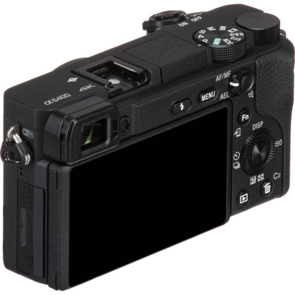 سوني Alpha a6400 | ILCE-6400K | كاميرا ميرورليس APS-C | 24.2 ميجابكسل | عدسة 16–50mm II | أسود