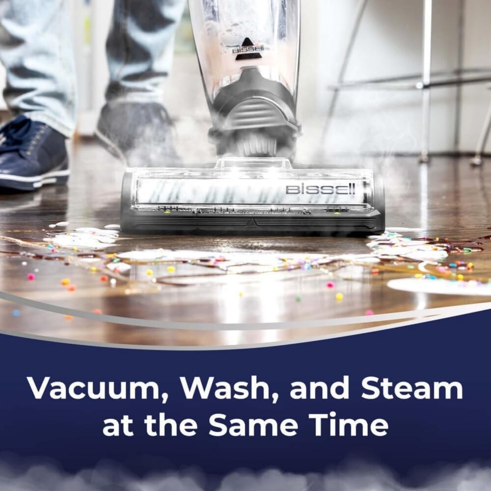 Bissell CrossWave HydroSteam (3527E) Wet & Dry Vacuum Cleaner | All-in-One Cleaning | Black