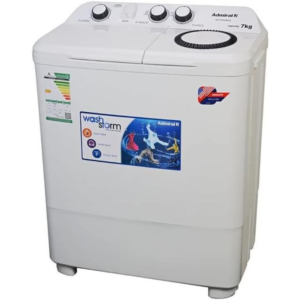 Admiral Twin Tub Semi-Automatic Washing Machine With With Knob Control 7 Kg White