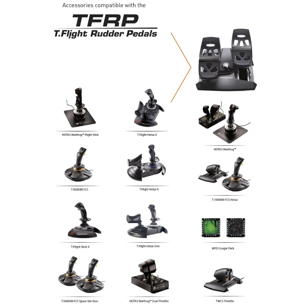 Thrustmaster Tfrp Flight Rudder Pedals for Pc Black
