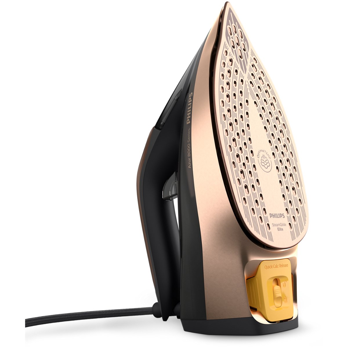 Philips 3000W Azur 8000 Series Auto Shut-Off Continuous Steam Steam Iron Black/Rose Gold