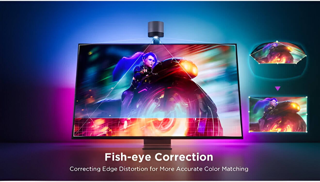 Govee TV Backlight 3 Lite RGBICW with Camera & Fish-Eye Correction for 75–85 inch TVs, Wi-Fi App & Voice Control - Netflix edition - H6098