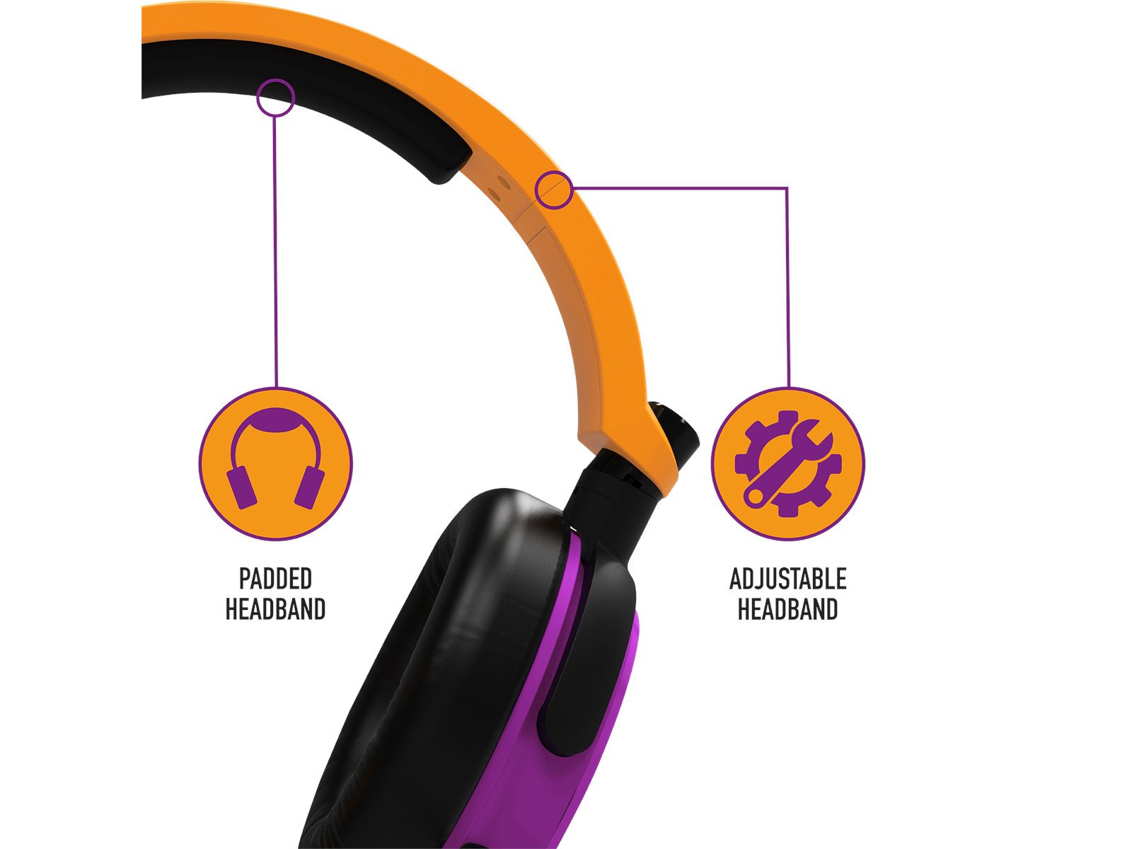 4Gamers 3.5mm Jack | Wired Gaming Over-Ear Headset | Multi-Platform Support | Neon Orange/Purple