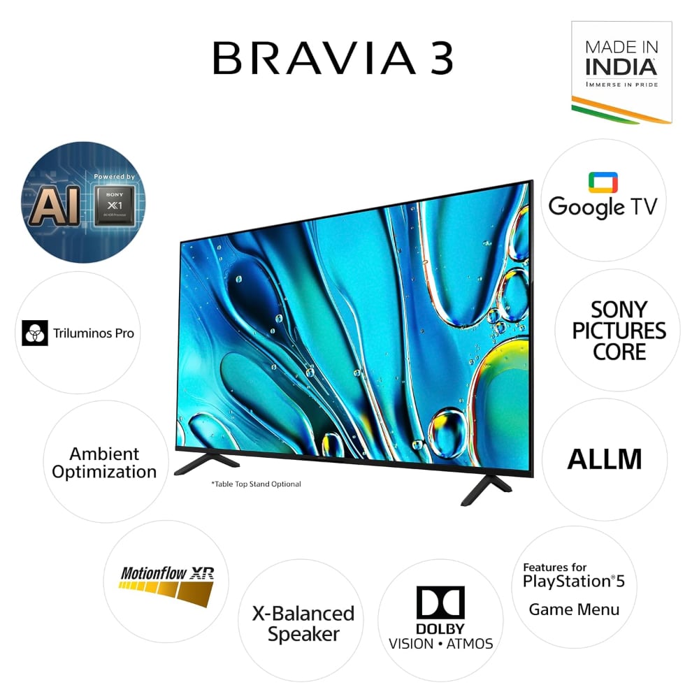 Sony K-85S30 85 Inch 4K Ultra HD LED Smart Google TV with AI Picture Processing