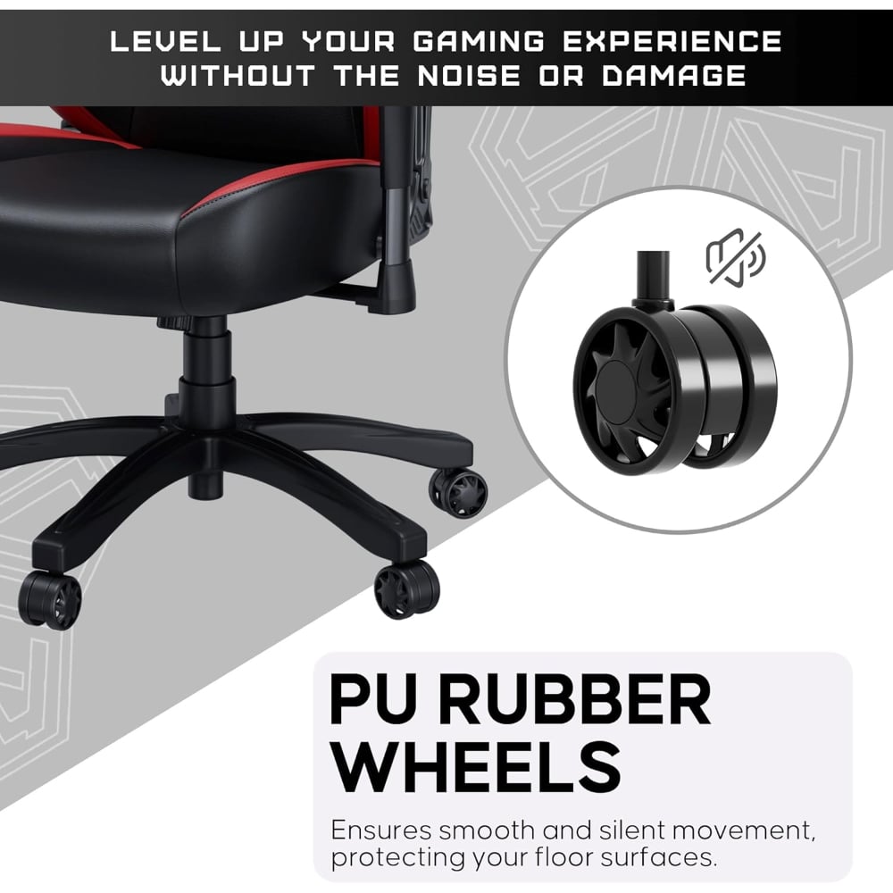  Andaseat Luna Ergonomic Reclining Gaming Chair Black/Red