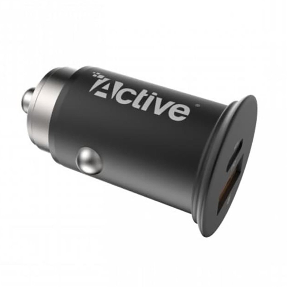 Active 30W Go Metal Pd + Qc Fast Charging Car Charger Black