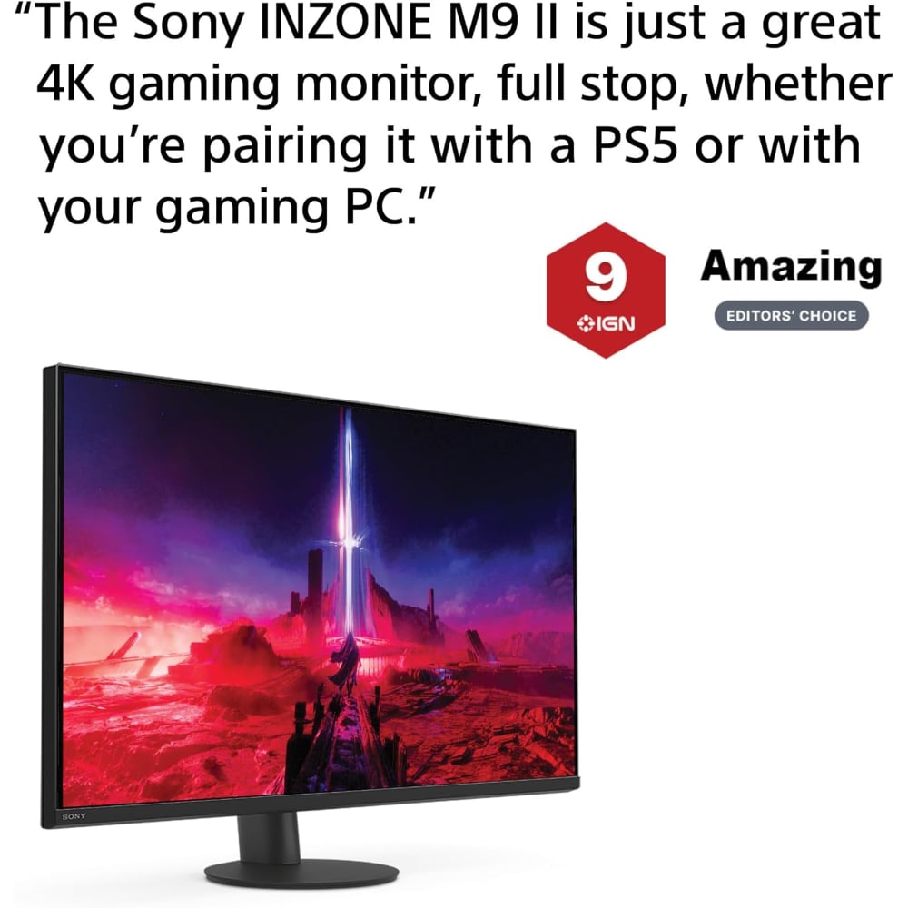 Sony Inzone M9 Ii 4K Hdr 27 Inch 160Hz IPS LCD 4K UHD 1ms Response Time HDMI 2.1 Gaming Monitor Black