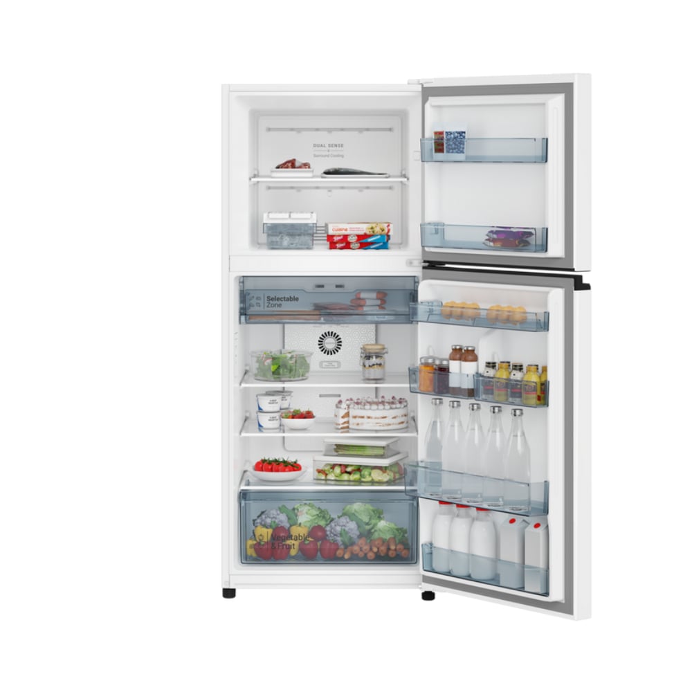 Hitachi Top Mount Double Door Refrigerator | 12.1 Cu.Ft (344L) | Inverter Technology | HRTN6379SPWHSA | White