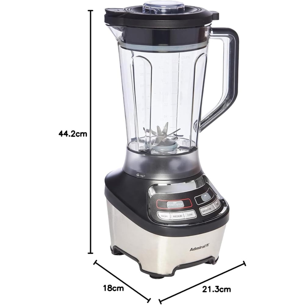 Admiral Blender | 1500W | 3 Speed Control | 1.8L Jar | Black/Silver | ADBL1815SS