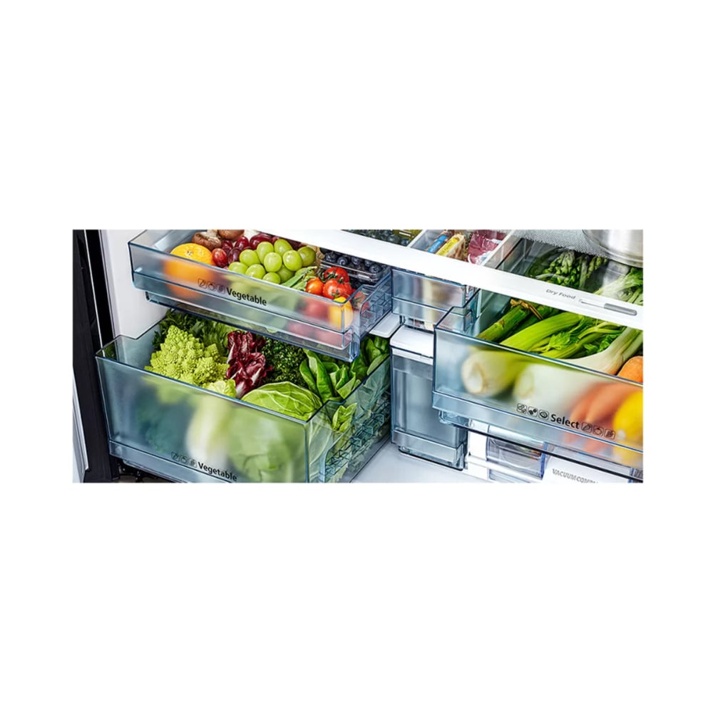 Hitachi 18.1 Cu.Ft Vacuum Compartment Inverter Compressor French Bottom Freezer Refrigerator 514L Black