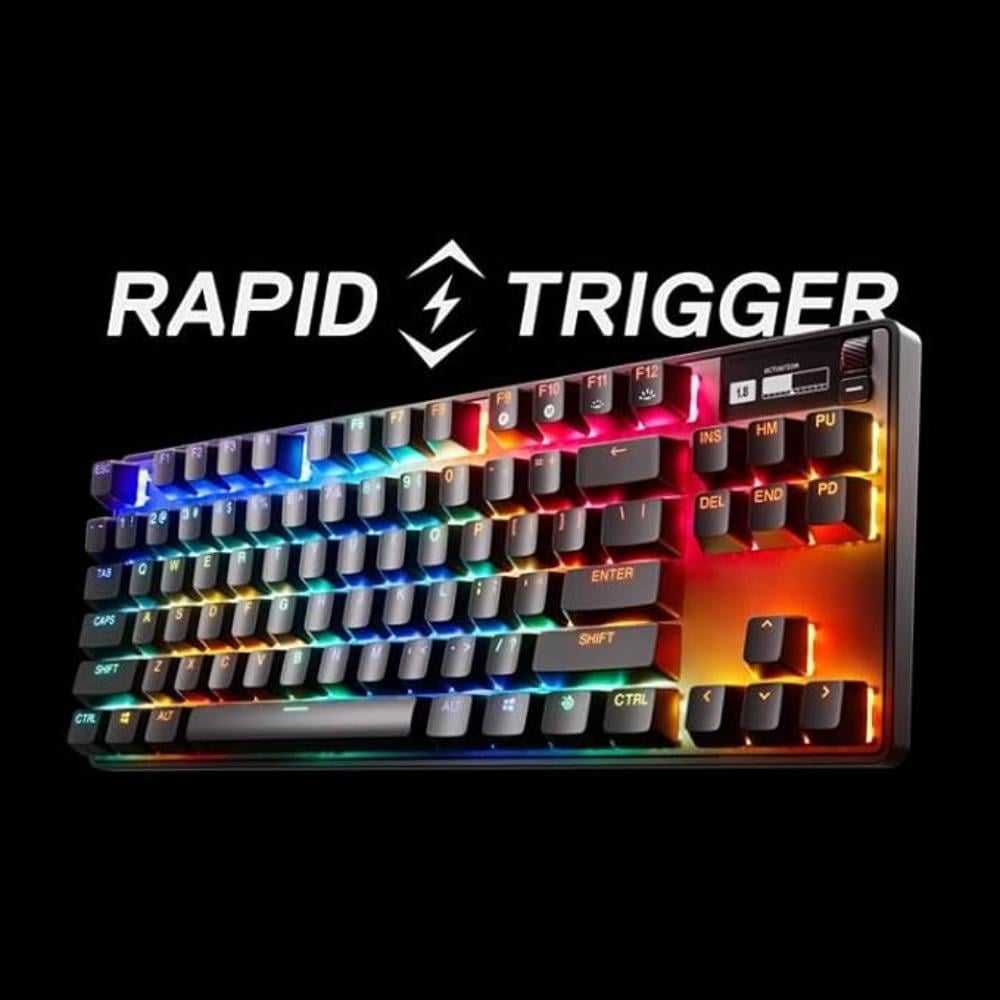 ستيل سيريز لوحة مفاتيح Apex Pro TKL اللاسلكية | شاشة OLED، مفاتيح PBT، اتصال 2.4GHz | تخطيط US QWERTY | SS-64865