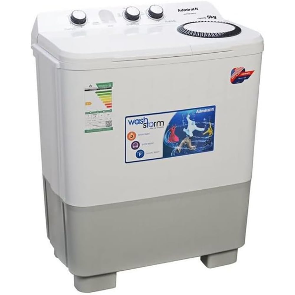 Admiral Twin Tub Semi-Automatic Washing Machine With Wash Storm 9Kg White