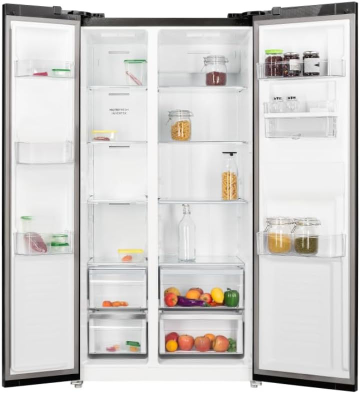 ثلاجة إلكترولوكس 505 لتر بابين جنبًا إلى جنب | ضاغط NutriFresh Inverter | نظام Multi AirFlow | بدون تكوّن ثلج | فلتر إزالة الروائح TasteGuard | إضاءة LED | ستانلس ستيل – ESE5401A-AME