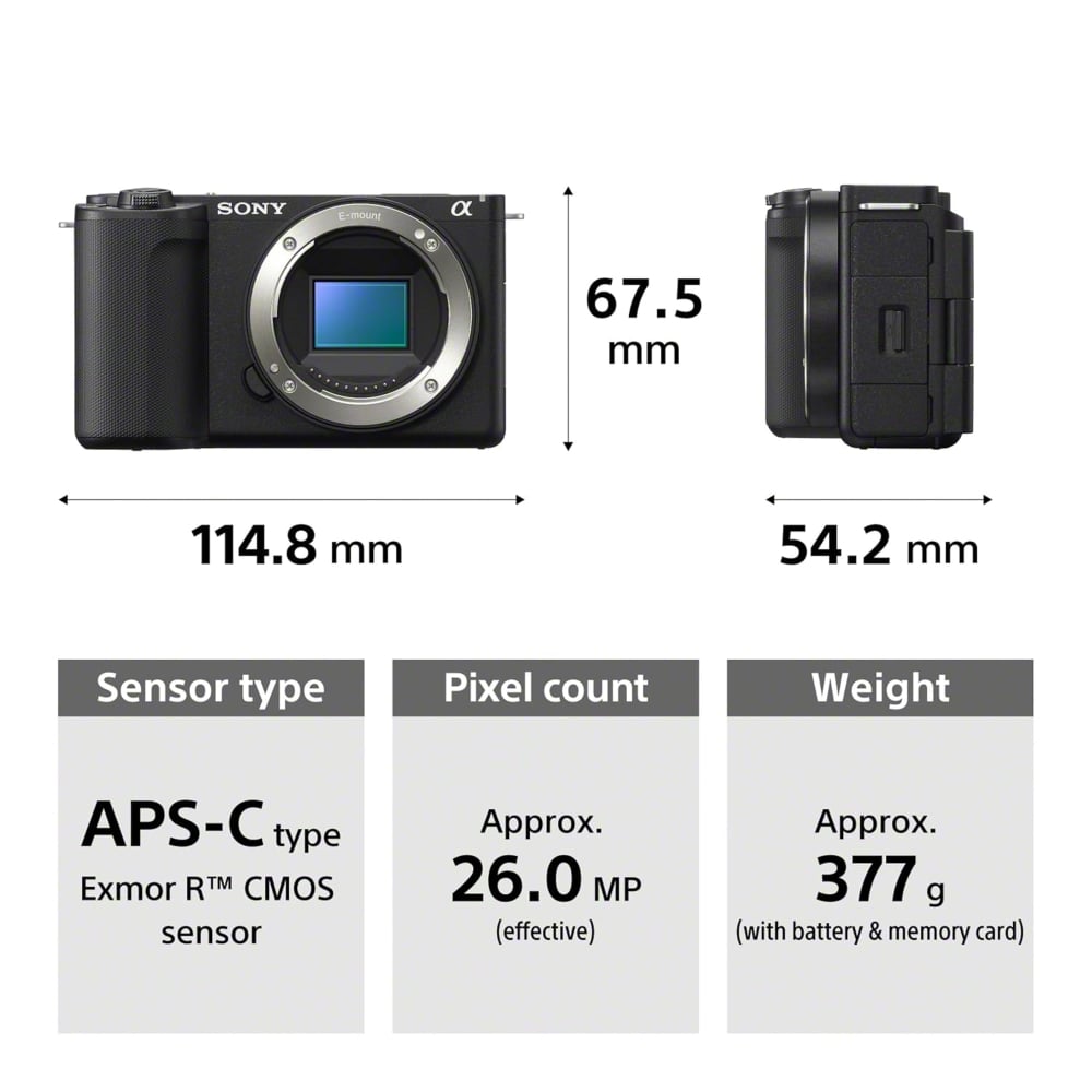 Sony ZV-E10 II Mirrorless Vlogging Camera with 16–50mm Lens | 26MP APS-C | 4K Video Recording | Interchangeable Lens | Black | ZV-E10M2K/B