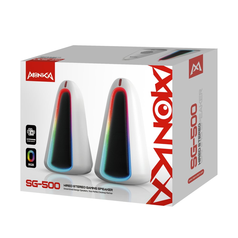 Marvo LB-MAR-SPK-2179L Monka Zilla Wireless Bluetooth Stereo Gaming Speaker System – White