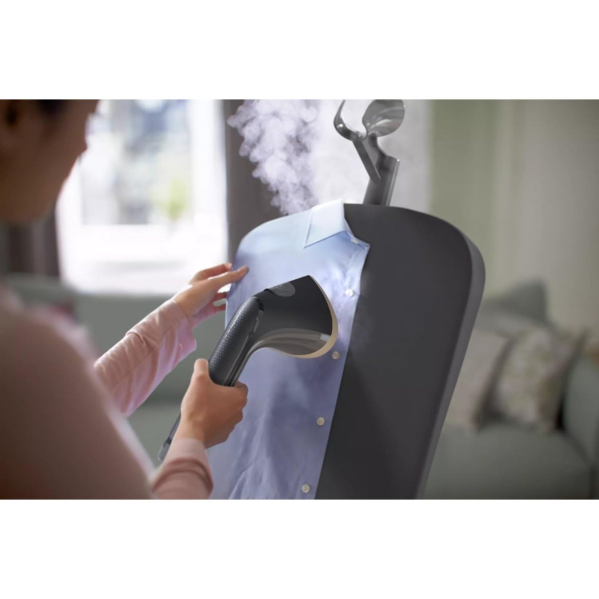 Philips 1800W 3000 Series 3 Steam Settings Stand Garment Steamer with Tilting Styleboard with Water Tank 2L Black