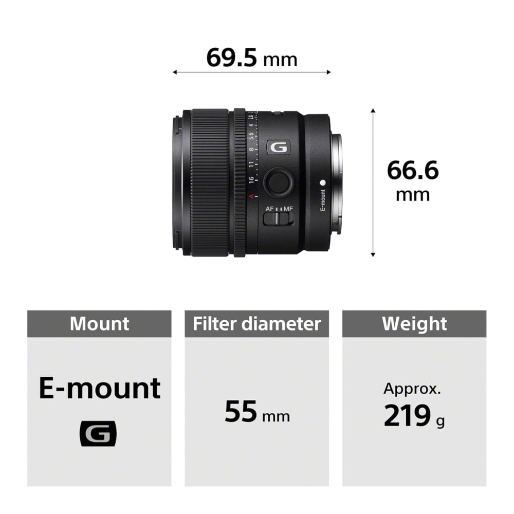 Sony E 15mm | SEL15F14G | F1.4 G | Wide-Angle Prime Lens | APS-C E-Mount | Black