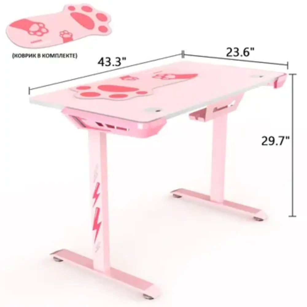 Eureka Gaming Venus I1S 44 Inch Computer Desk Pink