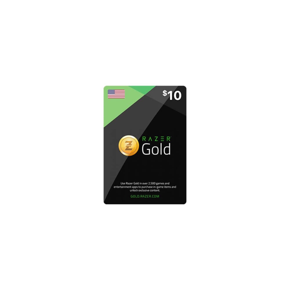 Razer Gold Gift Card US 10 USD Delivery By Email and SMS Digital Code Black