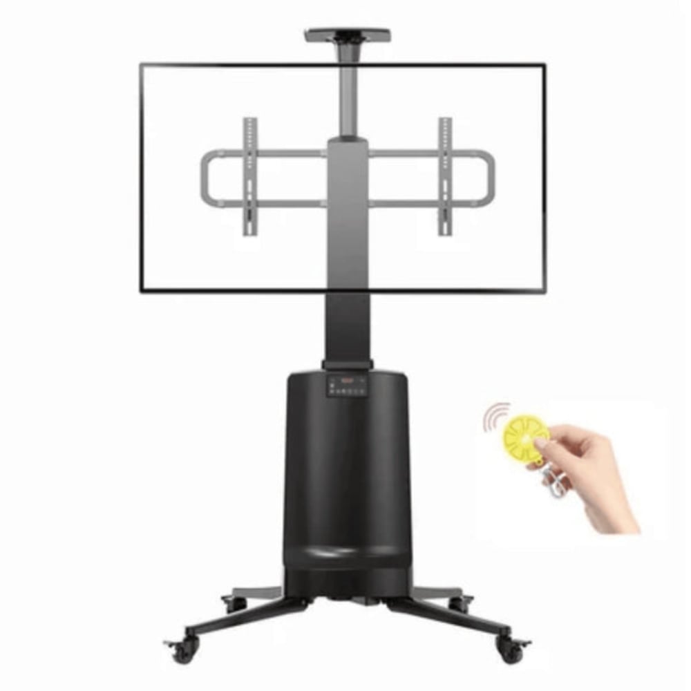 North Bayou Motorized Automatic Screen Lift TV Television Stand with Remote Control for 55 85 inch TV Black