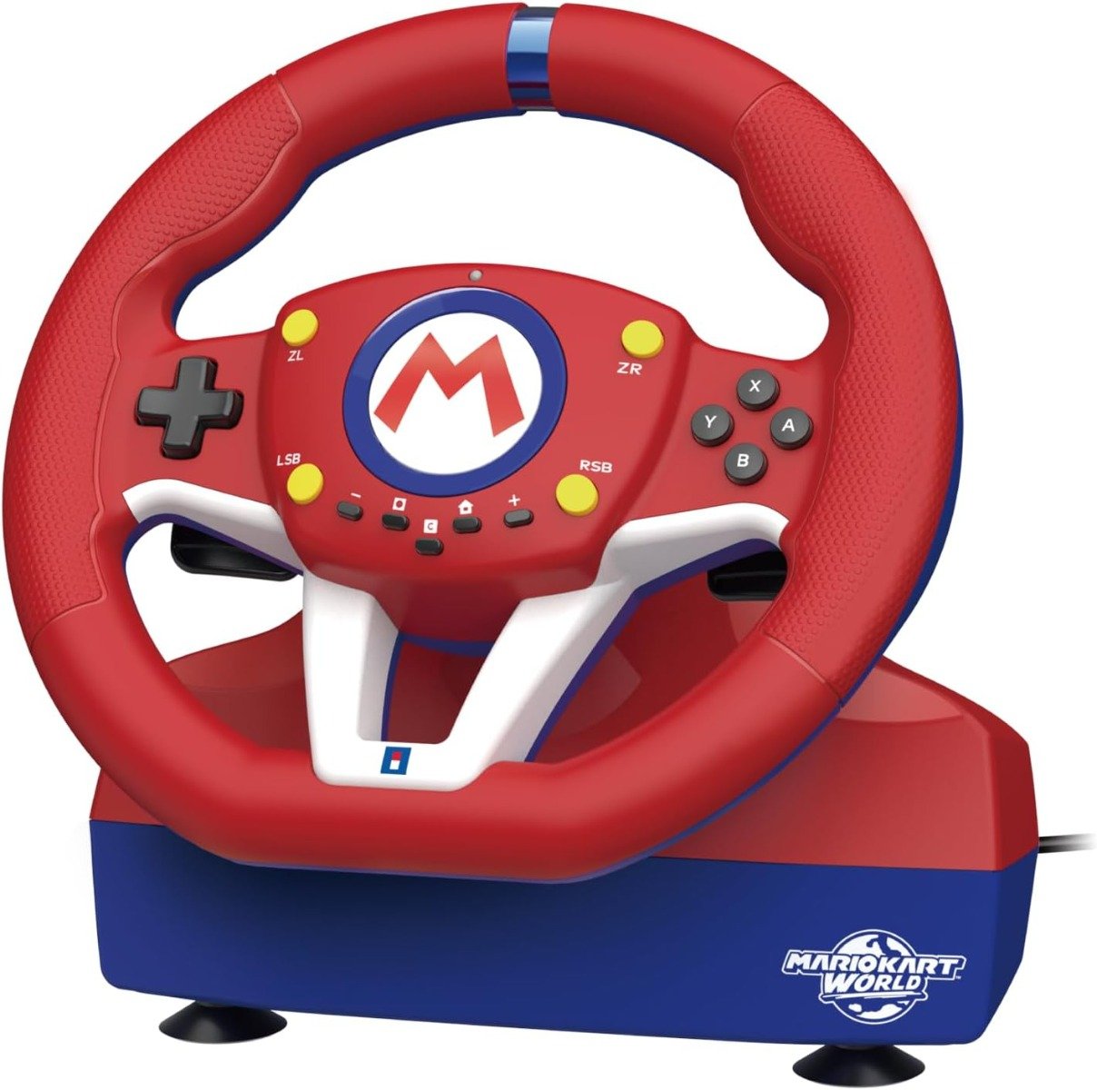 HORI عجلة القيادة المصغرة Mario Kart Racing Wheel Mini مع دواسات لجهاز Nintendo Switch 2