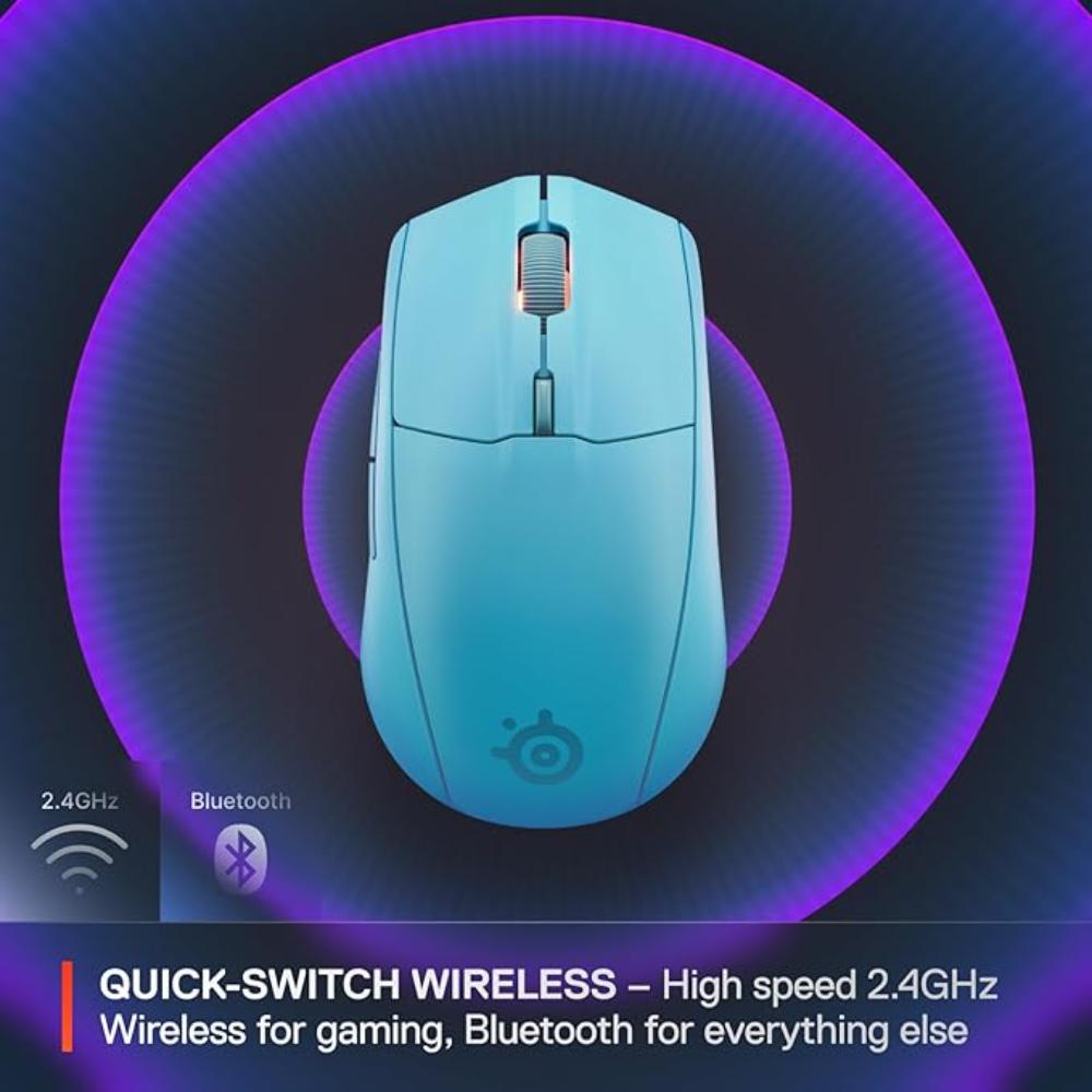 ستيل سيريز ماوس Rival 3 Wireless الجيل الثاني | 2.4GHz/بلوتوث | Aqua | SS-62526