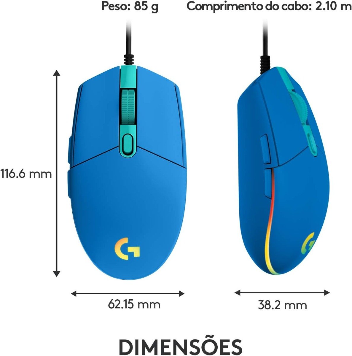 Logitech G203 LIGHTSYNC RGB 6-Button Wired Gaming Mouse