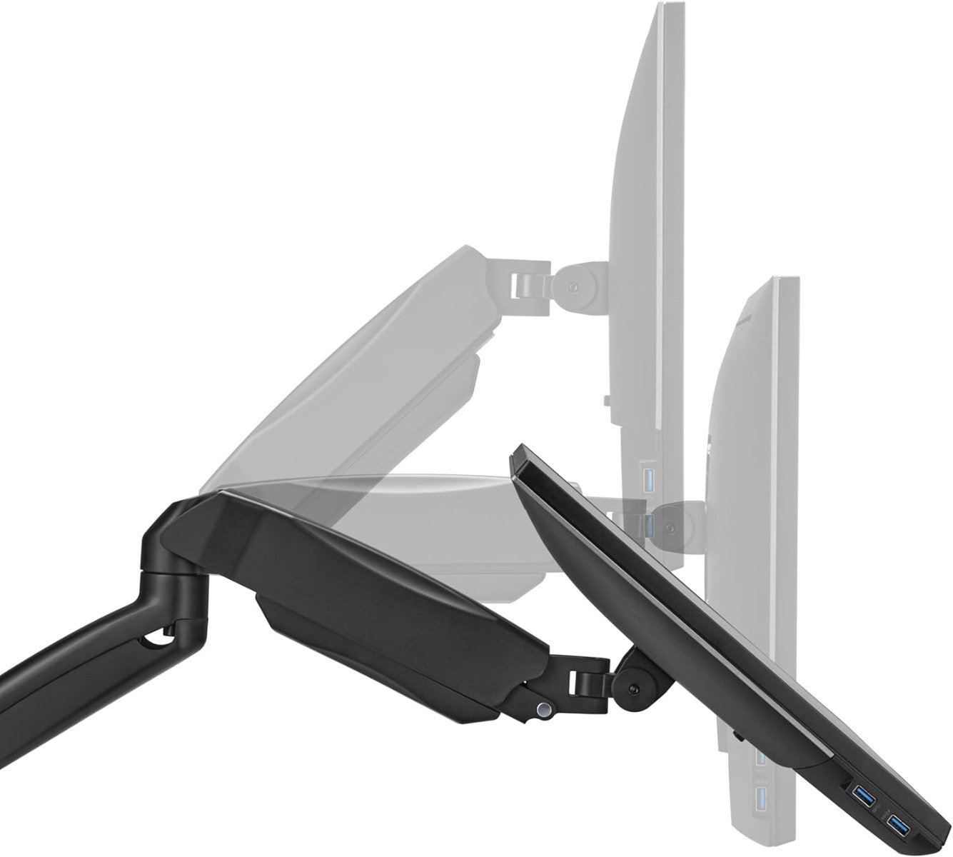 Gameon Fits 17-32 inch Economy Spring-Assisted Wall Mount Dual Monitor Arm for Gaming And Office Use| Black