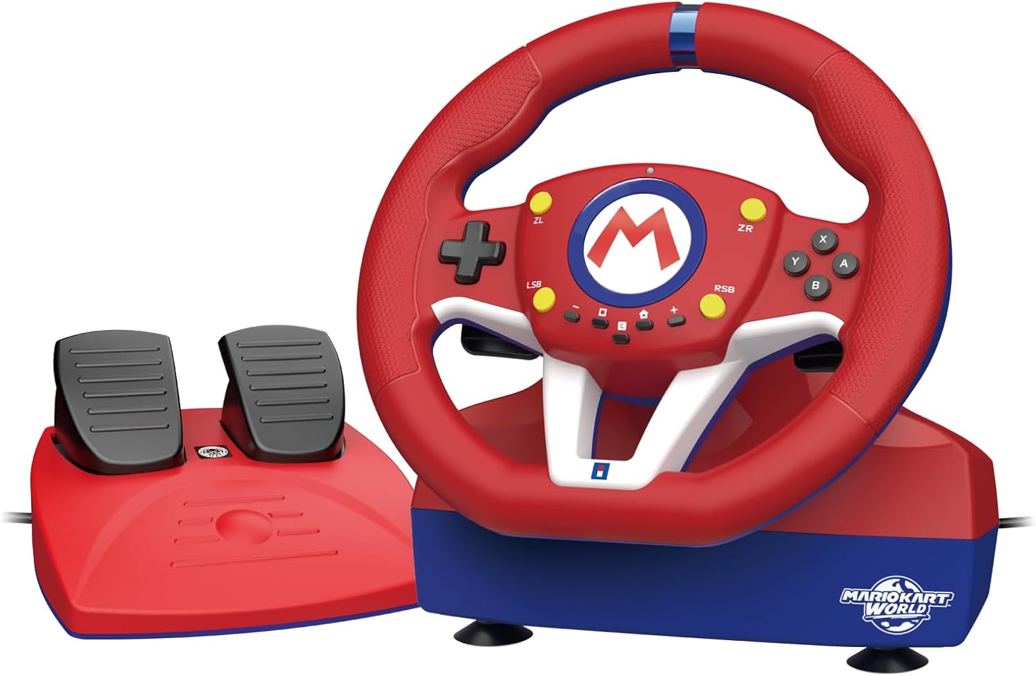 HORI عجلة القيادة المصغرة Mario Kart Racing Wheel Mini مع دواسات لجهاز Nintendo Switch 2