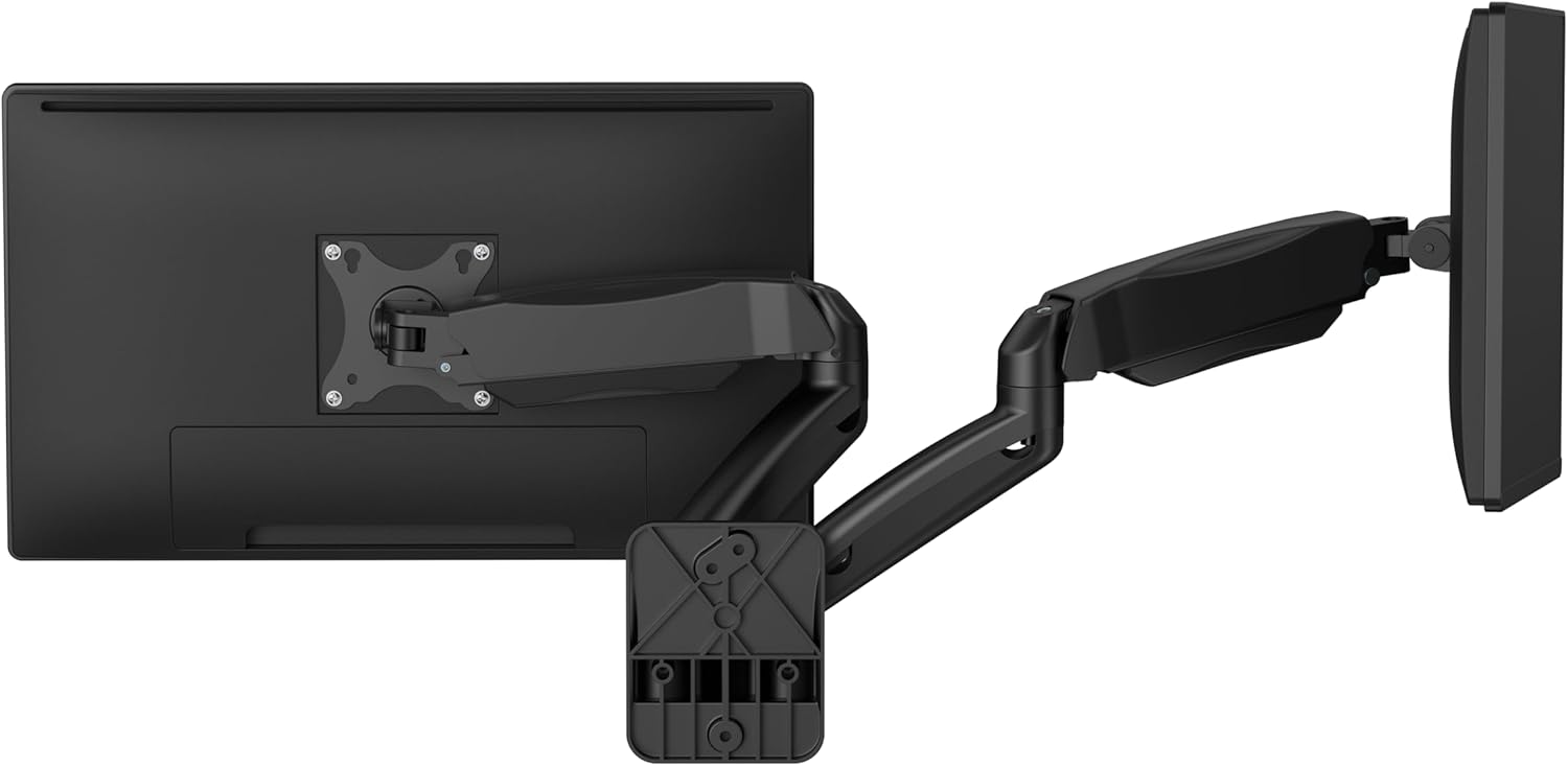 Gameon Fits 17-32 inch Economy Spring-Assisted Wall Mount Dual Monitor Arm for Gaming And Office Use| Black