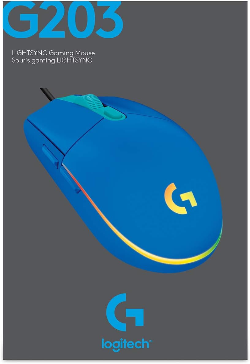 Logitech G203 LIGHTSYNC RGB 6-Button Wired Gaming Mouse
