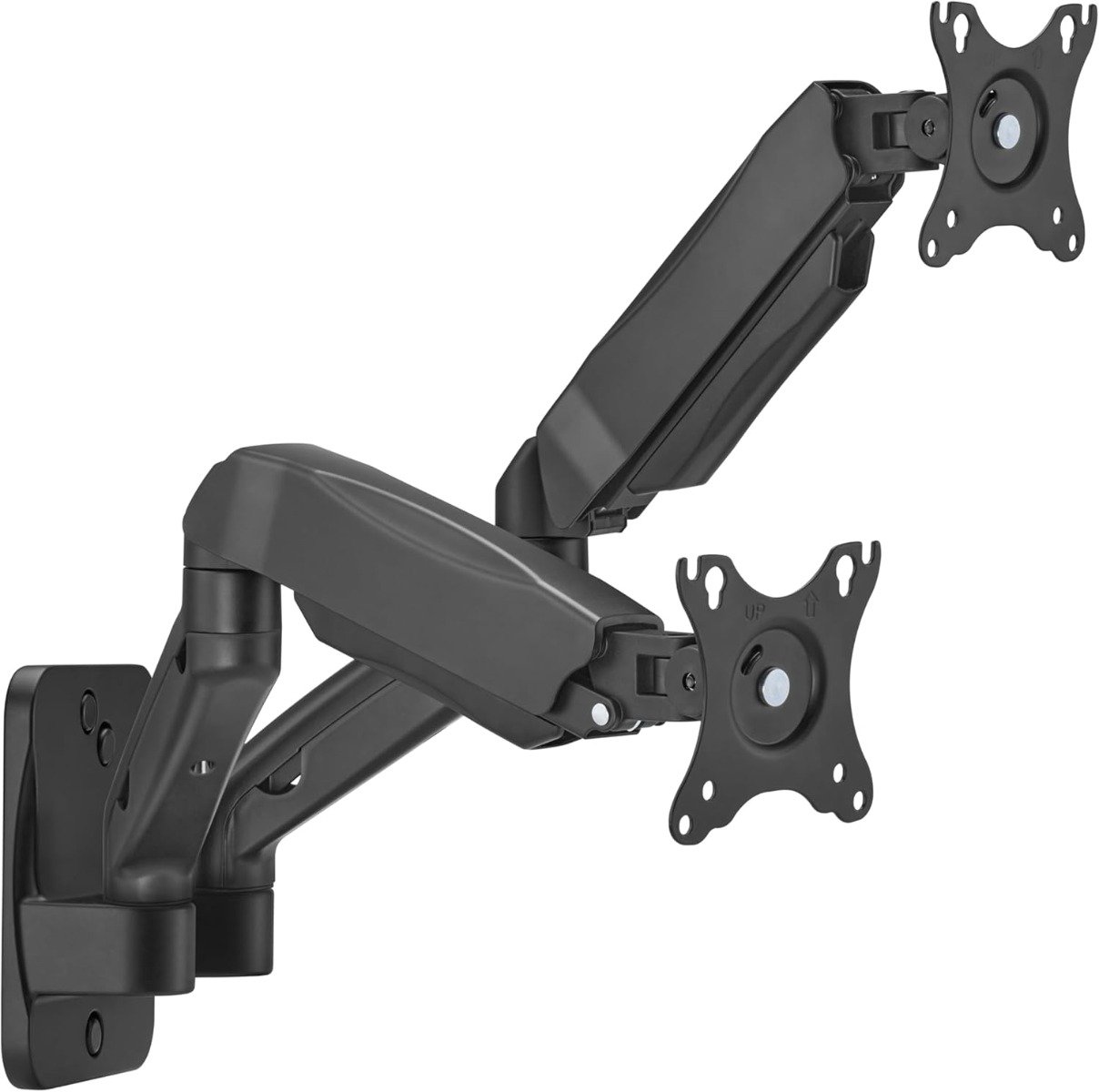 Gameon Fits 17-32 inch Economy Spring-Assisted Wall Mount Dual Monitor Arm for Gaming And Office Use| Black