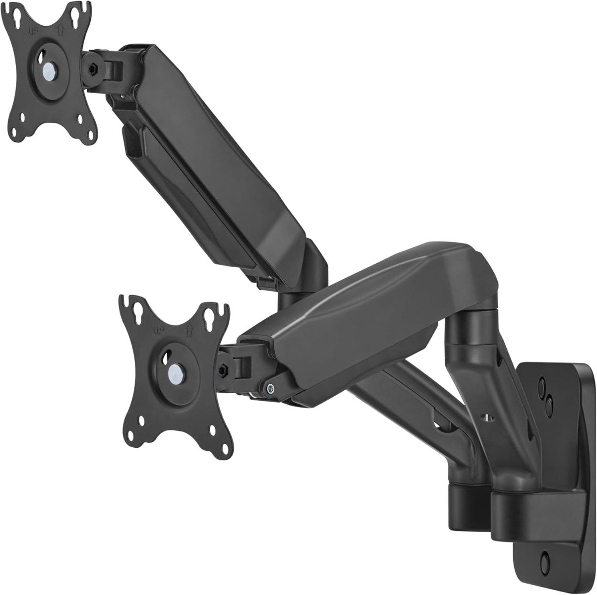 Gameon Fits 17-32 inch Economy Spring-Assisted Wall Mount Dual Monitor Arm for Gaming And Office Use| Black