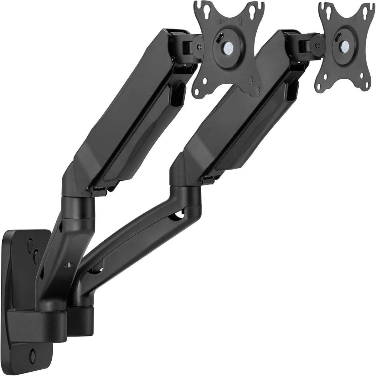 Gameon Fits 17-32 inch Economy Spring-Assisted Wall Mount Dual Monitor Arm for Gaming And Office Use| Black