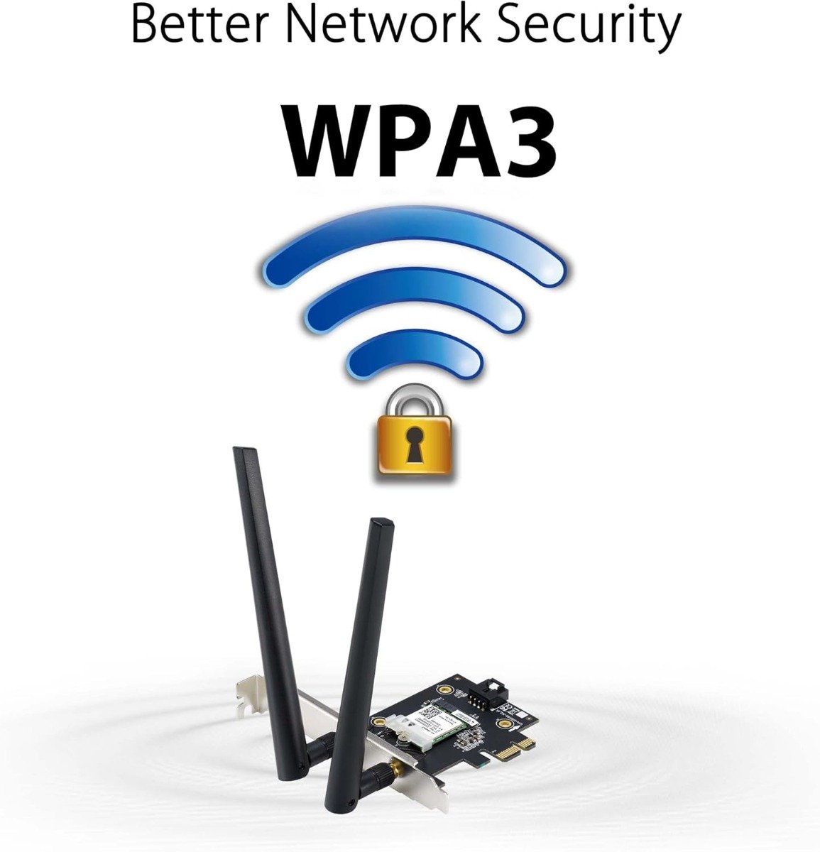 أسوس محول واي فاي 6 PCIe | AX1800 | بلوتوث 5.2 | حماية  WPA3 | PCE-AX1800