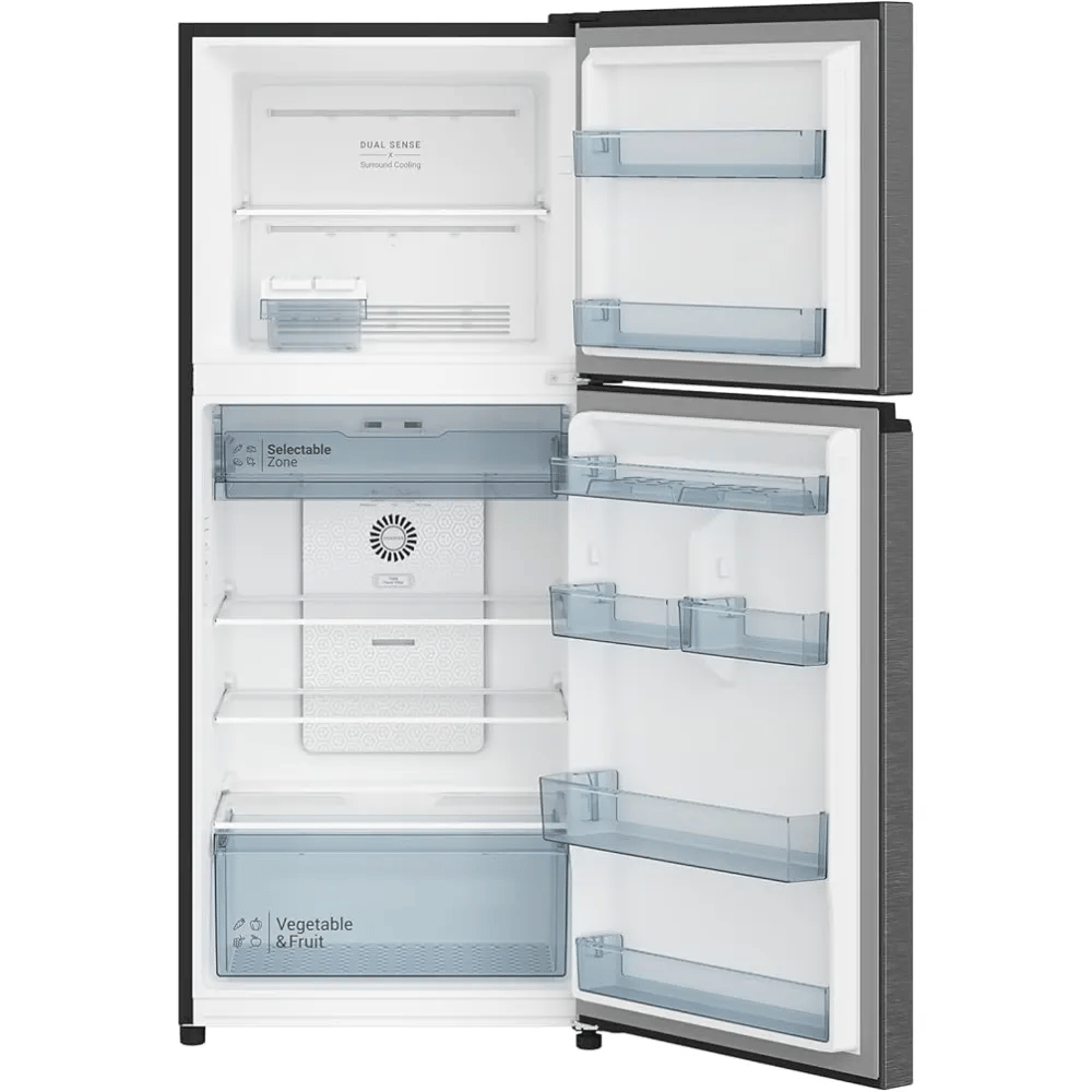 Hitachi Top Mount Double Door Refrigerator | 12.1 Cu.Ft (344L) | Inverter Technology | HRTN6379SXSA | Silver