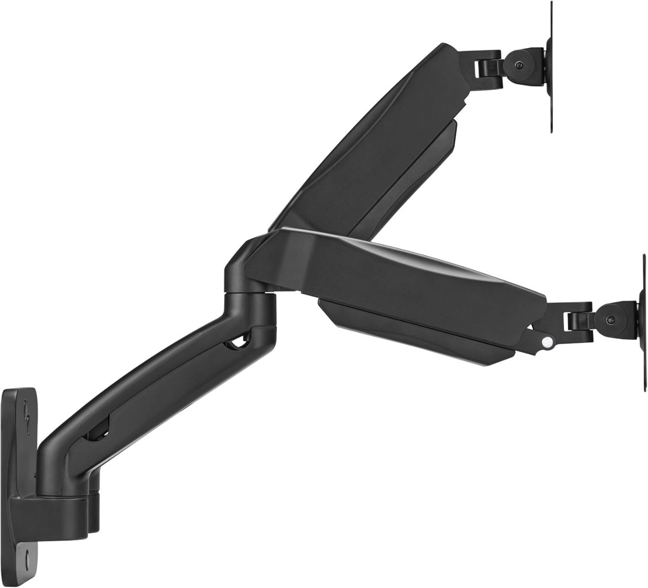 Gameon Fits 17-32 inch Economy Spring-Assisted Wall Mount Dual Monitor Arm for Gaming And Office Use| Black