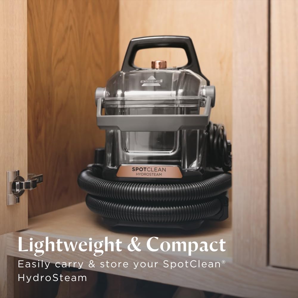 Bissell SpotClean HydroSteam (3700E) Portable Deep Cleaner | Powerful Cleaning | Black