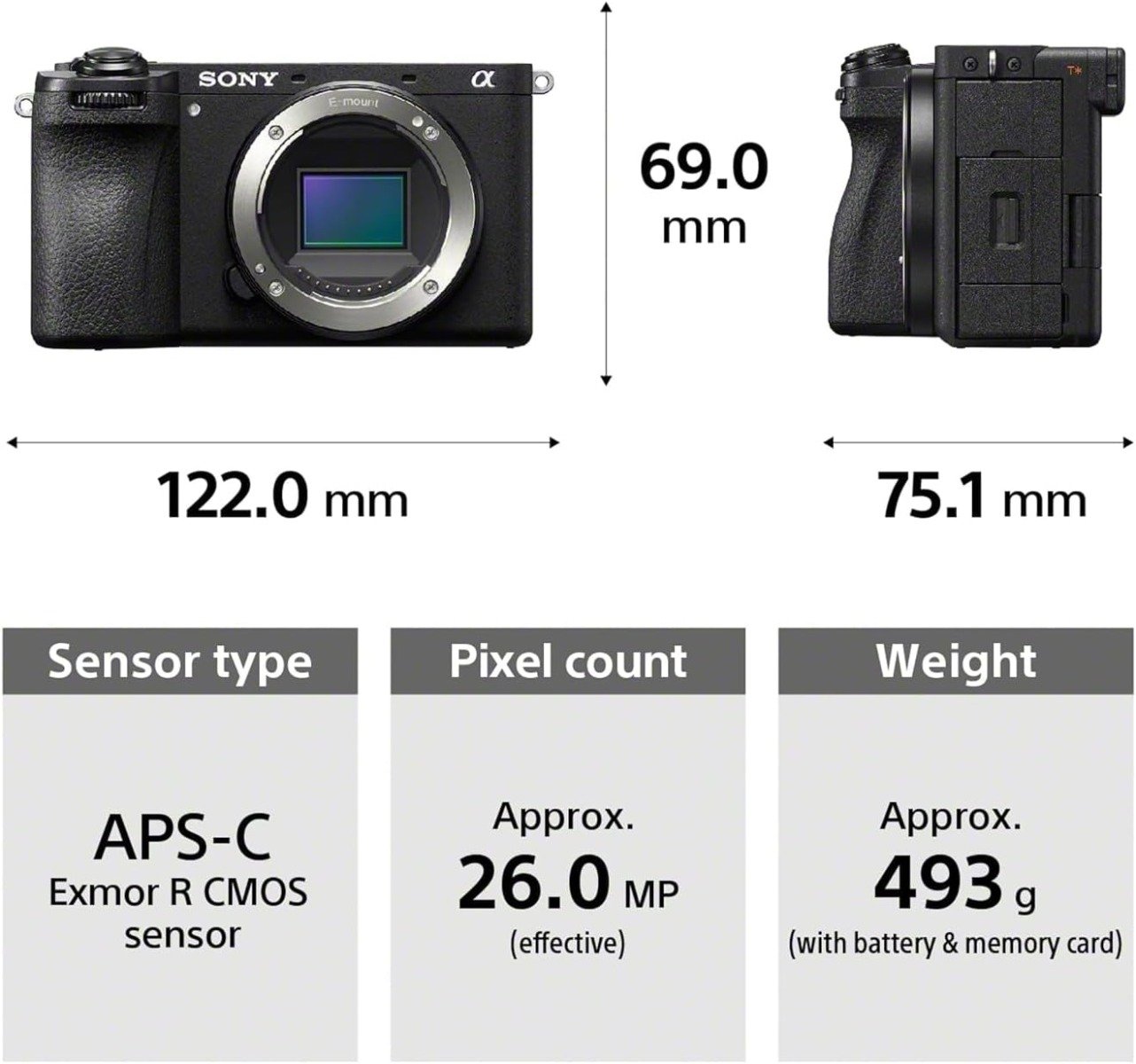 كاميرا Sony α6700 بدون مرآة بدقة 26 ميجابكسل APS-C مع عدسة 16-50 مم Power Zoom – أسود | ILCE-6700K/B