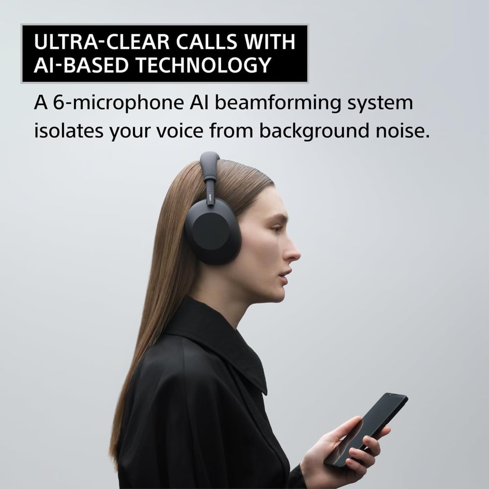 Sony WH-1000XM6 Wireless Over-Ear Headphones Active Noise Cancellation 30-Hour Battery Black