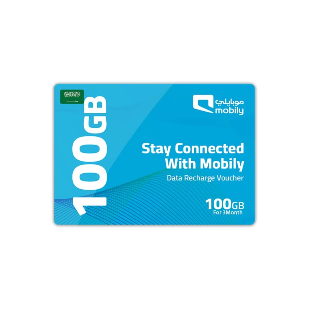 Mobily Data Recharge Voucher KSA 100 GB for 3 Months Blue