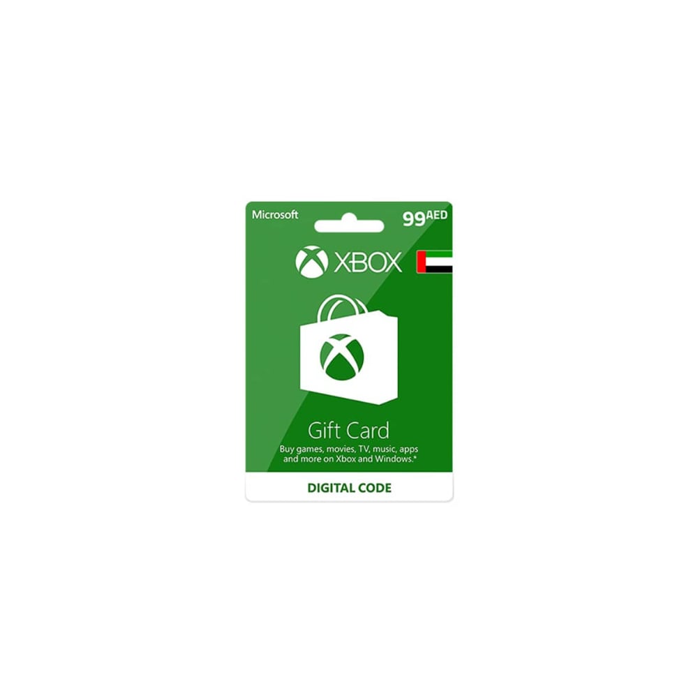 Microsoft Xbox Live Gift Card UAE 99 AED Delivery by Email and SMS Digital Card Green
