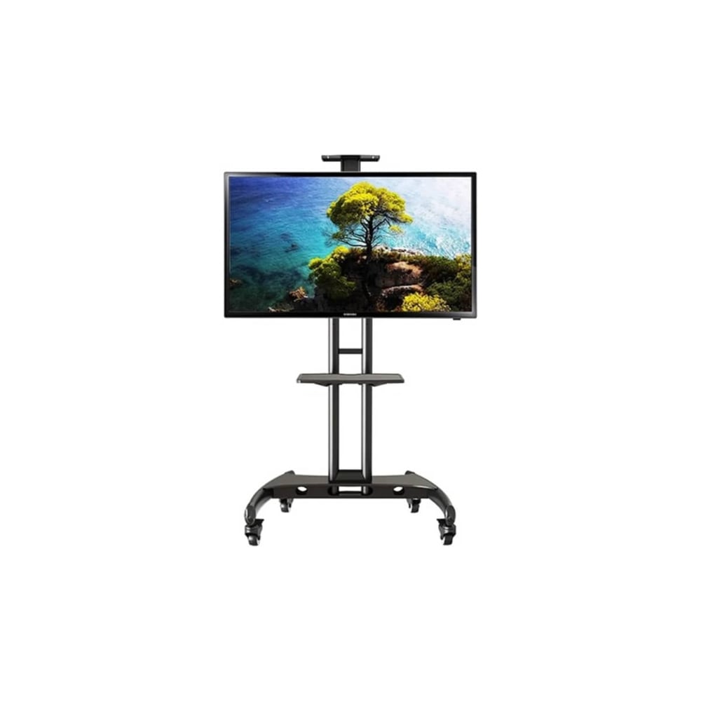 North Bayou Mobile TV Cart Rooling TV Stand with Wheels for 32 to 75 Inch TV Screen Black